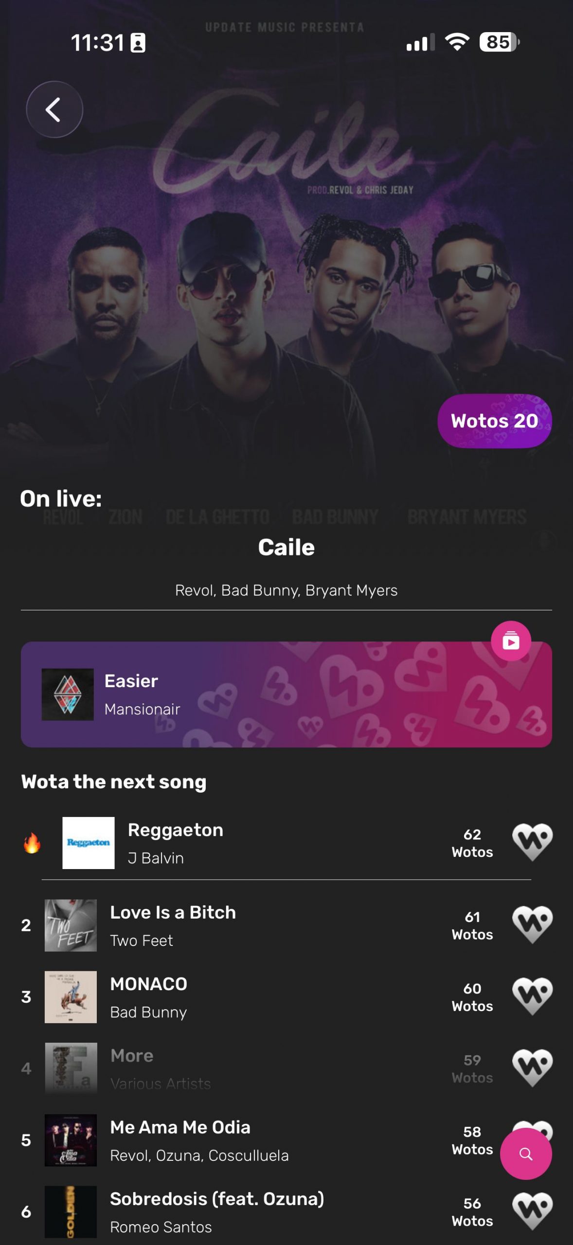 WE SOUND Mobile App - Real-time voting and live music ranking